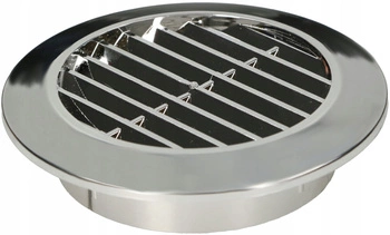 Kratka osłona wentylacyjna okrągła fi 70 mm z siatką - Kolor chrom