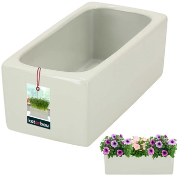 Doniczka ceramiczna ozdobna elegancka nowoczesna biała 24 cm