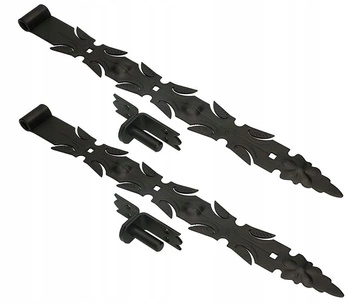 Zawias pasowy kuty ozdobny do drzwi 600 mm z zaczepem - 2 szt.