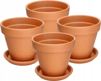 Doniczka glina ceramika terakota podstawka fi 11 - 4 szt.