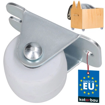 Kółko meblowe stałe gumowe jezdne do mebli szafek białe 33 mm