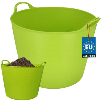 Pojemnik elastyczny wiadro kosz na pranie z uszami zielony fluo 42 l