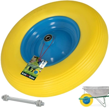 Koło do taczki kółko do taczek wózka 4.00-8 poliuretan - Kolor żółty