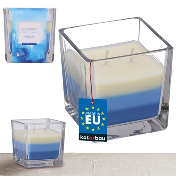 Świeca świeczka trójkolorowa zapachowa w szkle 32 h - anty tytoń