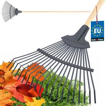 Grabie wachlarzowe blaszkowe 44 cm z drewnianym trzonem