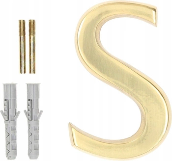 Litera na dom drzwi elewację "s" 10cm mosiądz