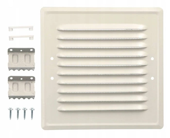 Kratka wentylacyjna kominkowa metalowa 16,5x16,5 łapki - Kolor biały