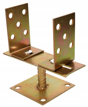 Podstawa słupa przykręcana u 0-200 mm wspornik kotwa na stopce - Kolor złoty