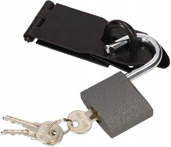 Wrzeciądz skobel z kłódką 120 zamknięcie + kłódka