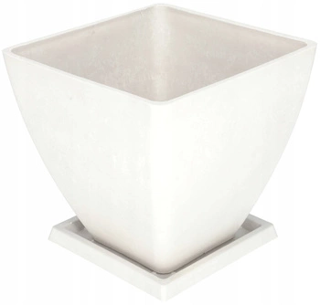 Doniczka ogrodowa donica osłonka kompozytowa z podstawką 28 cm biała