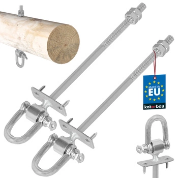 Hak huśtawkowy z szeklą mocowanie do drewna betonu m10 190 mm zestaw 2 szt.