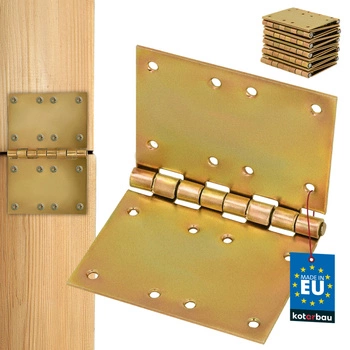 Zawias budowlany splatany prosty stal ocynk złoty 100x150 mm zestaw 10 szt.