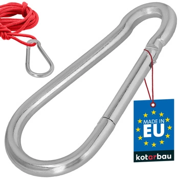 Karabińczyk strażacki do huśtawki liny hamaka metalowy 200 mm