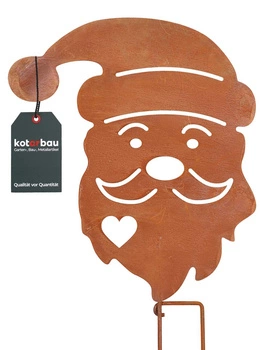 Figurka głowa mikołaja ozdoba metal ogrodowa rdza