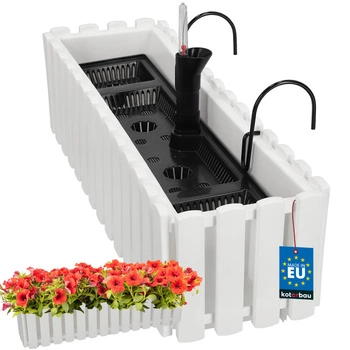 Doniczka balkonowa balkonowa biała na balustradę 600 MM