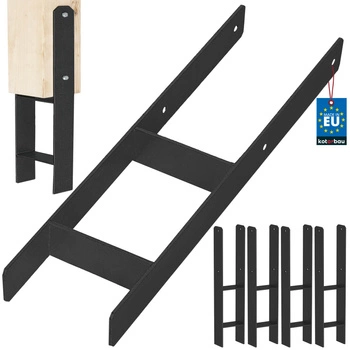 Podstawa słupa h do wmurowania stalowa ocynk czarna 150 mm zestaw 4 szt.