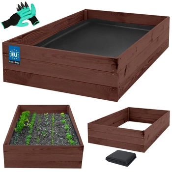 Warzywniak skrzynka drewniana na warzywa zioła brązowa 120x80x27 cm