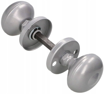 Gałko gałka obrotowa drzwiowa okrągła furtki drzwi - Kolor srebrny