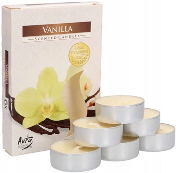 Zestaw tealight podgrzewacze świeczki zapachowe wkłady wanilia - 6 szt.
