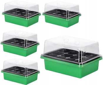 Mini szklarnia domowa przenośna 12-komorowa - 5 szt.