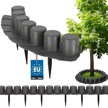 Obrzeże trawnika palisada z najazdem plastikowy szary 4 m