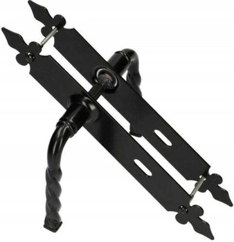 Klamka lilia do drzwi furtki bramy kuta 90 mm na klucz