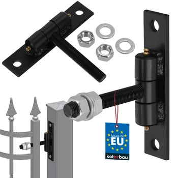 Zawias bramowy ze smarowniczkami wkręcany czarny fi 20 mm