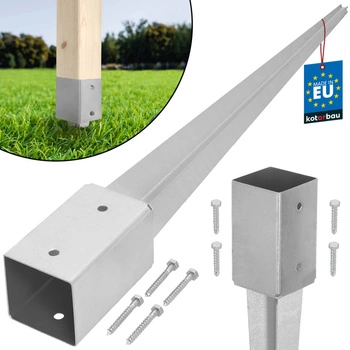 Podstawa słupa kotwa wbijana do ziemi stalowa 80x80x750 mm