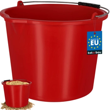 Wiadro budowlane gospodarcze z dzióbkiem 16 l czerwone