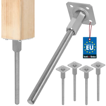 Podstawa słupa kotwa regulowana w pionie stalowa 80x330 mm zestaw 4 szt.