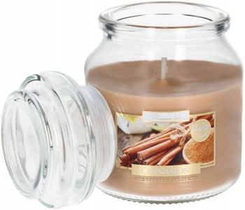 Świeca świeczka mała zapachowa w szkle z wieczkiem 28 h - cynamon