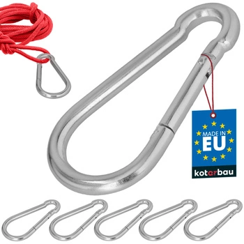Karabińczyk strażacki do huśtawki liny hamaka metalowy 180 mm zestaw 5 szt.