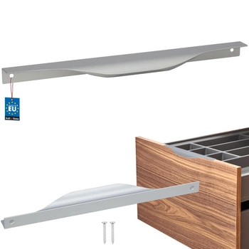 Uchwyt meblowy krawędziowy nowoczesny aluminium srebrny 256 mm