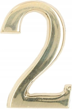 Cyfra na dom "2" numer domu na drzwi 5 cm mosiądz