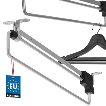 Wieszak wysuwny do szafy garderoby na ubrania koszule srebrny 300 mm