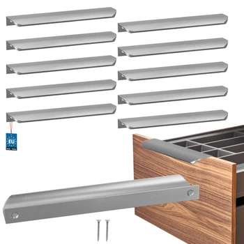 Uchwyt meblowy aluminium srebrny 192/212 mm zestaw 10 szt