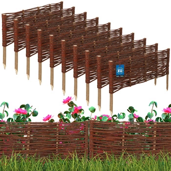 Płotek ogrodowy wiklinowy wbijany palisada obrzeże 60x20 cm zestaw 10 szt.