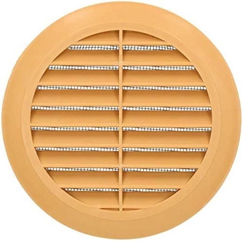 Kratka wentylacyjna okrągła z siatką fi125 plastik - Kolor beżowy