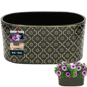 Doniczka podłużna ceramiczna ozdobna elegancka ciemnozielona 12x25 cm