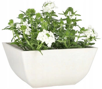 Doniczka ogrodowa kompozytowa mrozoodporna biała 25x25 cm