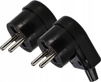 Wtyczka kątowa rozbieralna uziemienie wtyk 16a  2 szt. - Kolor czarny