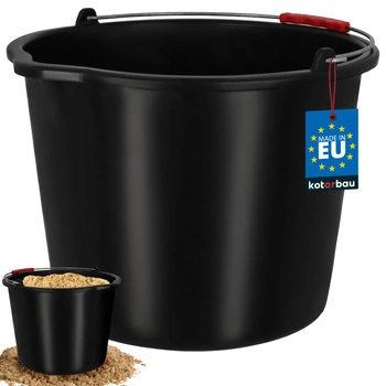Wiadro budowlane gospodarcze z dzióbkiem 20 l czarne