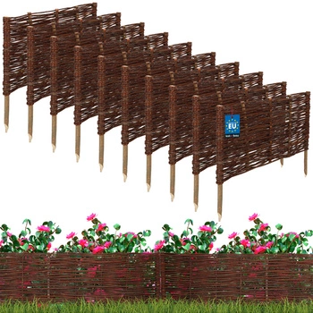 Płotek ogrodowy wiklinowy wbijany palisada obrzeże 60x30 cm zestaw 10 szt.