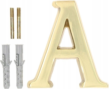 Litera na dom drzwi elewację "a" 10cm mosiądz