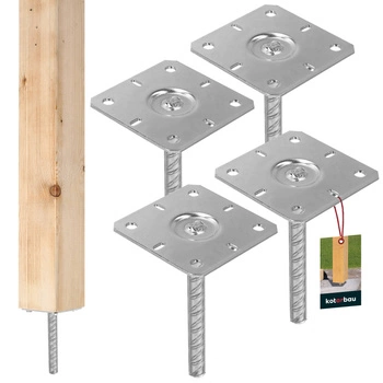Podstawa słupa do wmurowania 130x130x200 mm zestaw 4 szt.