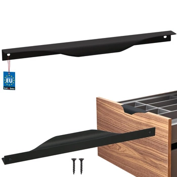 Uchwyt meblowy krawędziowy nowoczesny aluminium czarny mat 256 mm