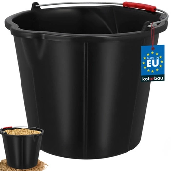 Wiadro z wypływką lejkiem 15 l budowlane strong - Kolor czarny