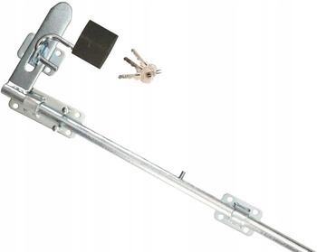 Rygiel ze skoblem 800 skobel 17 cm zasuwa + kłódka