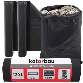 Worki na gruz śmieci odpady budowlane foliowe 120 l zestaw 2 szt.