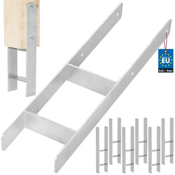 Podstawa słupa h do wmurowania stalowa ocynk srebrna 150 mm zestaw 6 szt.